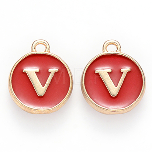 Golden Plated Alloy Enamel Charms ENAM-S118-03V-1