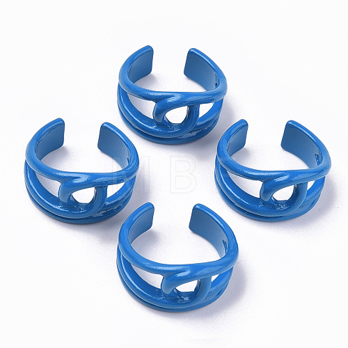 Spray Painted Alloy Cuff Rings RJEW-T011-22B-RS-1