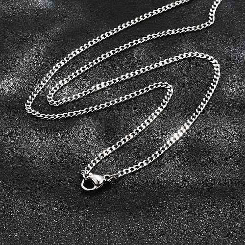 Non-Tarnish 304 Stainless Steel Curb Chain Necklaces NJEW-L162-01B-P-1