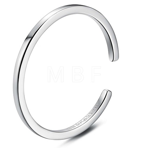 Anti-Tarnish Rhodium Plated 925 Sterling Silver OPen Cuff Ring JR867A-1