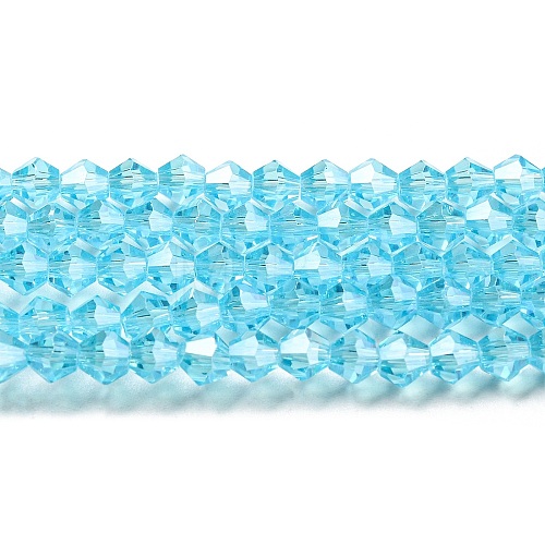 Transparent Electroplate Glass Beads Strands GLAA-F029-4mm-C20-1