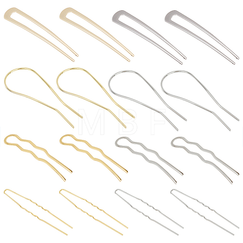 16Pcs 8 Style Iron & Alloy Hair Pins Clips & Hair Fork OHAR-CP0001-05-1