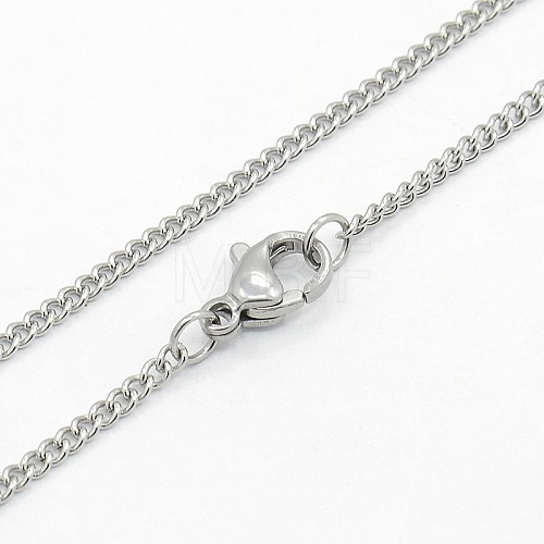 Women's 304 Stainless Steel Twisted Chain Necklaces X-STAS-O037-58P-1