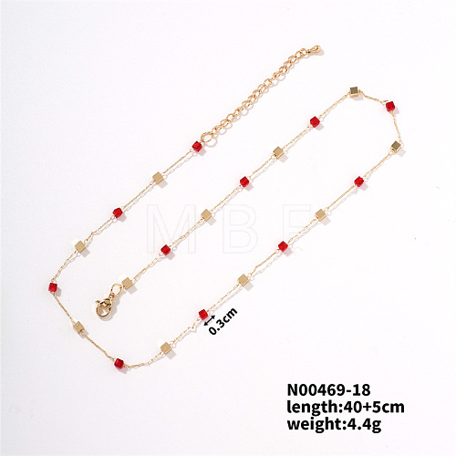 Colorful Crystal Necklace with Simple and Elegant Design for Fashionable Women. LC0921-5-1