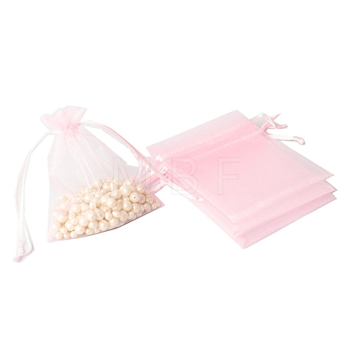 100Pcs Rectangle Organza DIY Craft Drawstring Bags PW-WG69155-30-1