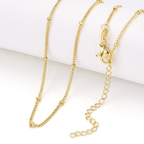 Round Brass Curb Chain Necklaces for Women NJEW-G084-18LG-1