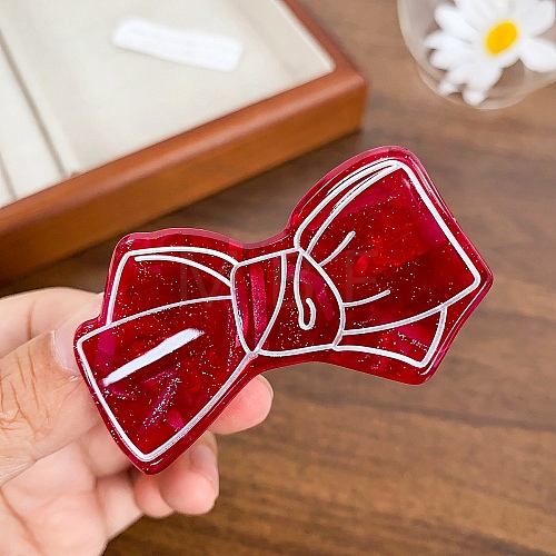 Acrylic Cartoon Bowknot Alligator Hair Clip PW-WG13F18-04-1