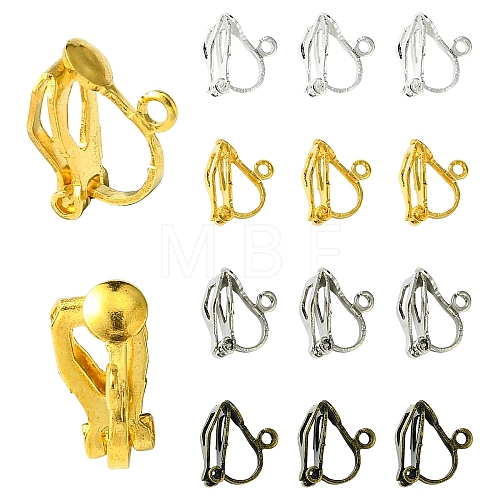 80Pcs 8 Colors Brass Clip-on Earring Findings FIND-YW0005-35-1