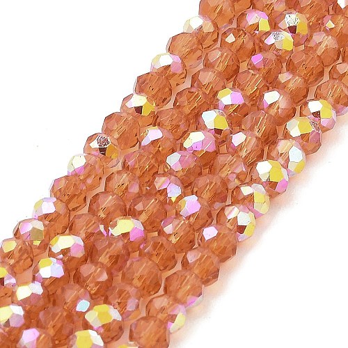 Baking Painted Transparent Glass Beads Strands DGLA-A034-J4mm-B01-1