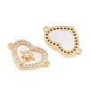 Brass Micro Pave Clear Cubic Zirconia Connector Charms SH-CBA16A6-01G-2