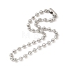 Tarnish Resistant 304 Stainless Steel Ball Chain Necklace & Bracelet Set STAS-D181-02P-01B-2