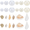 220Pcs 6 Styles Plastic Imitation Pearl Beads KY-SP0001-78-7