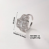 Brass Micro Pave Cubic Zirconia Rectangle Cuff Ring for Women IR0623-11-1