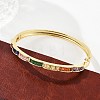 Brass Micro Pave Cubic Zirconia Hinged Bangles for Women BJEW-K274-08G-3