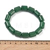 Column Natural Green Aventurine Beads Stretch Bracelets for Women Men BJEW-A148-01A-16-5