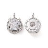 Brass Micro Pave Clear Cubic Zirconia Charms KK-E068-VF205-1