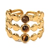 Natural Tiger Eye Finger Rings RJEW-Q822-44G-02-2