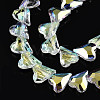 Electroplate Transparent Glass Beads Strands EGLA-N002-44-01-5