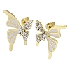 Butterfly Alloy Enamel Stud Earrings EJEW-F408-03G-2