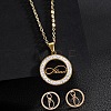 Ring 201 Stainless Steel Crystal Rhinestone Pendant Necklaces & Stud Earrings Sets FS-WGA12F6-07-1