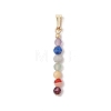 Chakra Natural Lapis Lazuli & Aquamarine & Green Aventurinee & Amethyst & Red Agate & Yellow Opal & Garnet Faceted Round Beaded Pendants PALLOY-JF03559-02-1