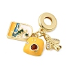 Brass Colorful Enamel European Dangle Charms KK-Z150-08G-2