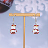 Christmas Theme Alloy Enamel Dangle Earrings FS-WGBB05F-22-1