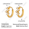 Stainless Steel Rhinestone Hoop Earrings for Women DM0759-6