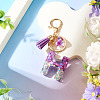 Alloy Resin Heart Keychains KEYC-TADJ0002-01G-H-4