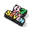 Number 6 7 Theme Cartoon Silicone Beads SIL-E013-02B-2