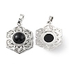 Natural Obsidian Pendants G-P498-02P-02-2