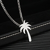 Hip Hop Stainless Steel Sandblasted Palm Tree Pendant Necklaces for Men DF1150-2-1