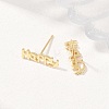 Brass Stud Earrings EJEW-P346-02C-G-2