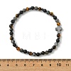 Natural Lava Rock & Tiger Eye & Synthetic Non-magnetic Hematite Beaded Stretch Bracelets for Women Men BJEW-JB13943-4