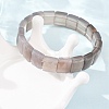 Natural Black Agate Beaded Stretch Bracelets for Unisex G-K303-02M-3