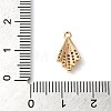 Brass Micro Pave Clear Cubic Zirconia Charms KK-G503-43G-3
