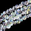 Electroplate Transparent Glass Beads Strands EGLA-Q133-01A-14-1