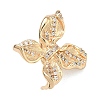 Flower Brass Micro Pave Cubic Zirconia Enhancer Shortener Bails KK-F934-07C-G-1