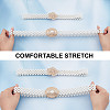 2Pcs 2 Style ABS Plastic Pearl Braided Stretch Chain Belts with Alloy Oval Clasp AJEW-CP0001-65-4