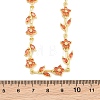 Brass Pave Cubic Zirconia Flower Link Chain Necklaces KK-CBA4547-18G-09-4
