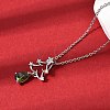 Christmas Snowflake Brass Micro Pave Cubic Zirconia Pendants Necklaces NJEW-L468-01P-B01-3