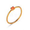 Flat Round 304 Stainless Steel Micro Pave Cubic Zirconia Finger Rings FS-WG2DA17-34-1