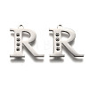 304 Stainless Steel Letter Pendant Rhinestone Settings STAS-Y006-61P-R-1