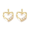 Brass Micro Pave Clear Cubic Zirconia Charms ZIRC-O035-28G-1