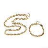 304 Stainless Steel Oval Link Chain Necklaces Bracelets Sets SJEW-D091-08G-2