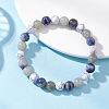Synthetic Howlite & Natural Sodalite & Labradorite Beads Bracelets for Women BJEW-JB12829-1