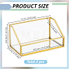 2Pcs Glass Business Card Box ODIS-GO0001-26-2