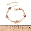 Brass Micro Pave Cubic Zirconia Link Chain Bracelets for Women BJEW-C156-04E-03G-5