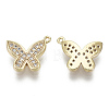 Brass Micro Pave Clear Cubic Zirconia Charms KK-S348-541-NF-2