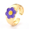 Brass Enamel Cuff Rings RJEW-H543-24G-4